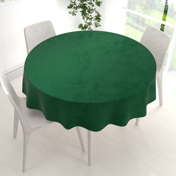 Biante Sametový kulatý ubrus Velvet Premium SVP-032 Zelený Ø 110 cm