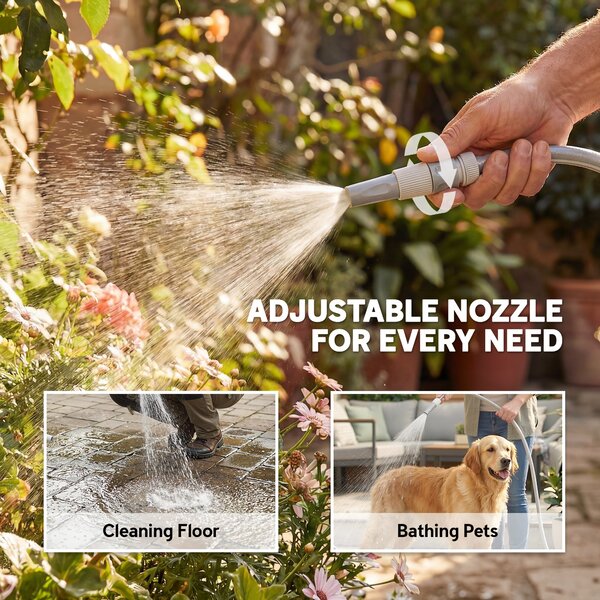 Outsunny zatahovací naviják hadice 30 m — 180° otočný, automatické navíjení a samouzamykání, nástěnný, šedý | Aosom
