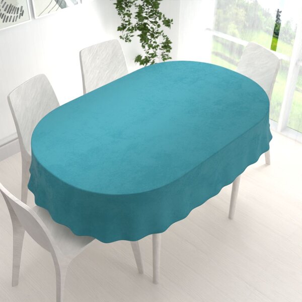 Biante Sametový oválný ubrus Velvet Premium SVP-035 Tyrkysově modrý 140x220 cm