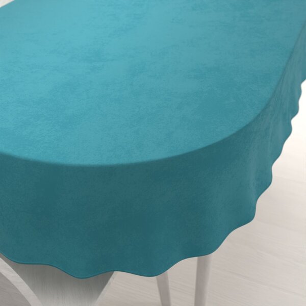 Biante Sametový oválný ubrus Velvet Premium SVP-035 Tyrkysově modrý 140x220 cm