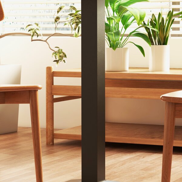HOMCOM jídelní stůl 70×70 cm pro 2 — dekor dřeva, černý ocelový podstavec, malý moderní kuchyňský stůl, tmavě hnědý | Aosom