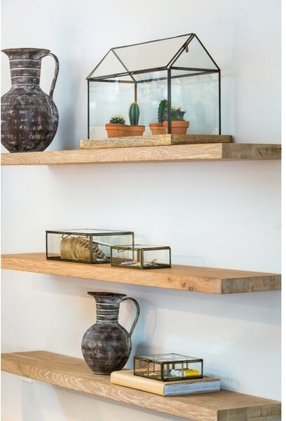 Skleněná šperkovnice s bronzovým antik lemem Alexandra antique - 14*14*5,5 cm - Light & Living