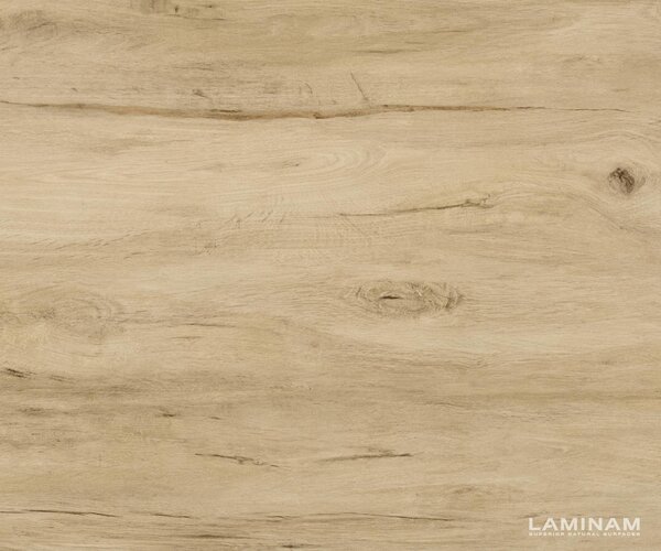 DELIFE Jídelní stůl Edge 300x100 keramika Laminam® Sabbia dubová Estelar kulatý kov černý