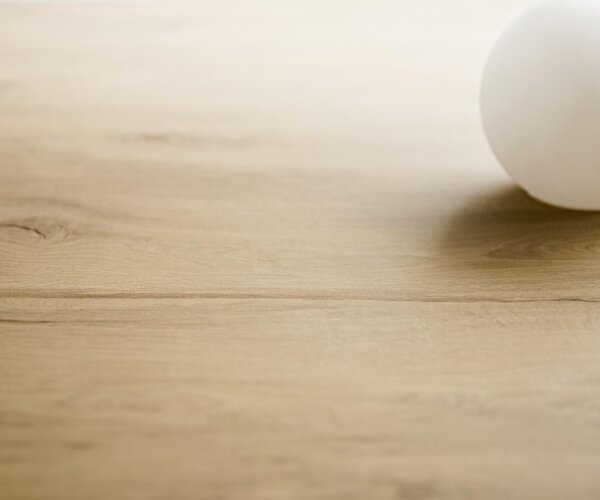 DELIFE Jídelní stůl Edge 300x100 keramika Laminam® Sabbia dubová Estelar kulatý kov černý