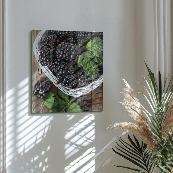 Skleněné hodiny na stěnu Ostružiny zskc-30x30-00181528