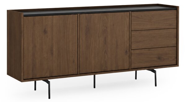 Elegantní komoda Zenar 170 cm s zásuvkami - ořech elegant / černá