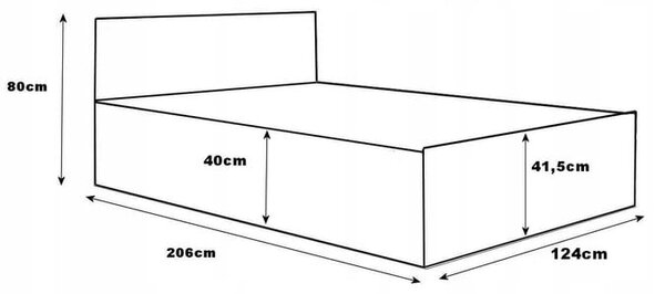 Postel 120x200 cm s matrací a úložným prostorem SPART1 Sonoma