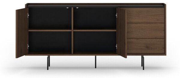Elegantní komoda Zenar 170 cm s zásuvkami - ořech elegant / černá