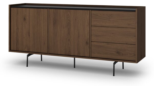 Elegantní komoda Zenar 170 cm s zásuvkami - ořech elegant / černá