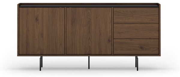 Elegantní komoda Zenar 170 cm s zásuvkami - ořech elegant / černá