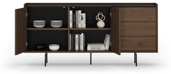 Elegantní komoda Zenar 170 cm s zásuvkami - ořech elegant / černá