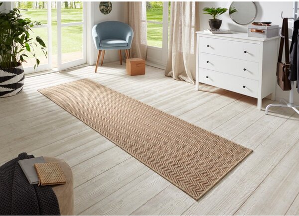 Světle hnědý vnitřní a venkovní běhoun 80x500 cm Nature – Hanse Home