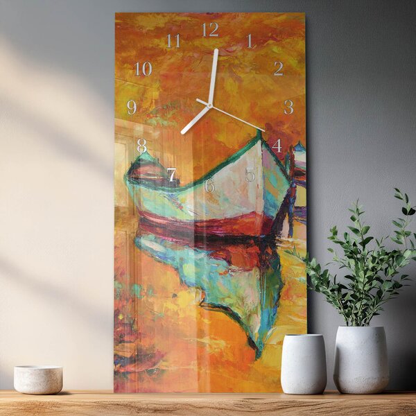 Skleněné hodiny vertikální Lodž zsppb-30x60-00057572