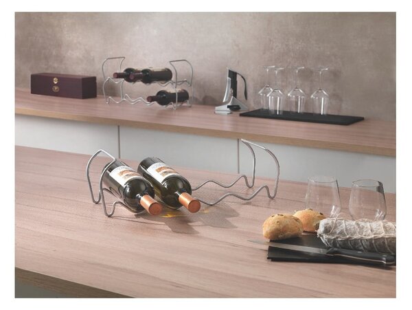 Třípatrový držák na 12 lahví vína Metaltex Wine, délka 45 cm