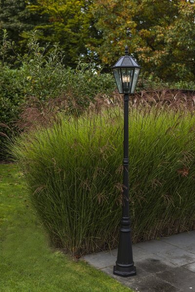 Lutec 6951301189 LED zahradní solární stojací lampa London 3x2W | 3xE12 | 300lm | 3000K | IP44 - černá