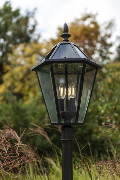 Lutec 6951301189 LED zahradní solární stojací lampa London 3x2W | 3xE12 | 300lm | 3000K | IP44 - černá
