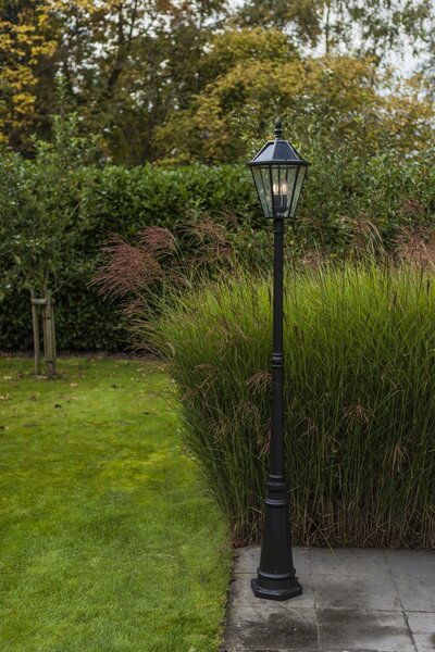 Lutec 6951301189 LED zahradní solární stojací lampa London 3x2W | 3xE12 | 300lm | 3000K | IP44 - černá