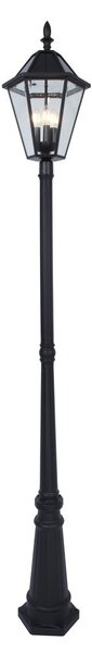 Lutec 6951301189 LED zahradní solární stojací lampa London 3x2W | 3xE12 | 300lm | 3000K | IP44 - černá