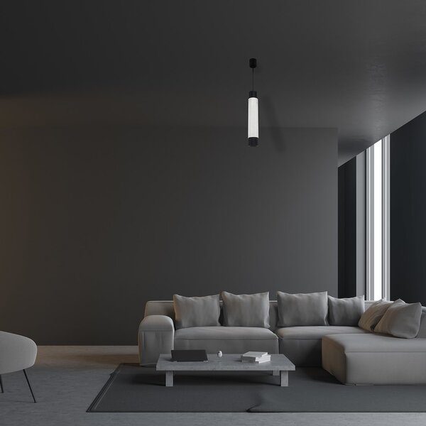 Závěsné svítidlo Marble, 1x mramorové/černé kovové stínítko, w