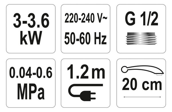 Fala - Baterie umyvadlová s elektrickým ohřívačem vody (20cm) TO-75932