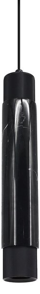 Závěsné svítidlo Marble, 1x mramorové/černé kovové stínítko, b