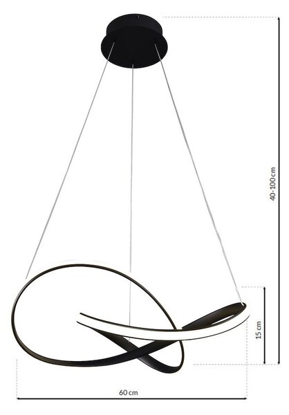 Závěsné LED svítidlo Cappio, 1x LED 36w, 4000k, b