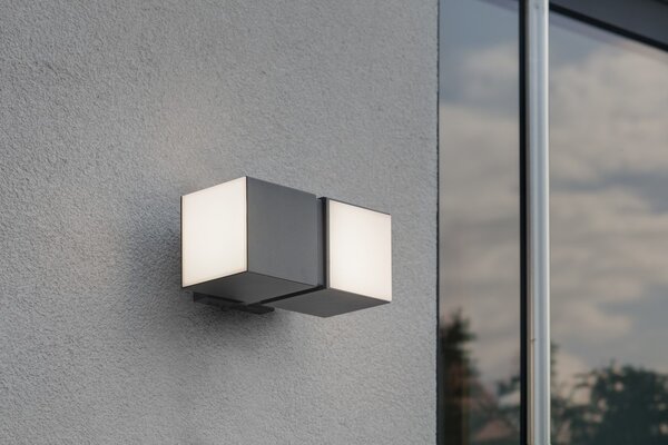 Lutec 5193801118 Cuba LED Nástěnné venkovní světlo | Teplá bílá | 23W | Šedá