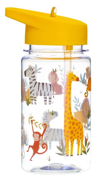 Dětská láhev na vodu s brčkem Sass & Belle Drink Up Safari, 400 ml
