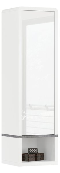 Mazzoni FOLK nástěnná skříňka s policí SWP-36 Bílý Lesk/Mat + Beton Millennium - MODERNÍ PRO OBÝVACÍ POKOJ