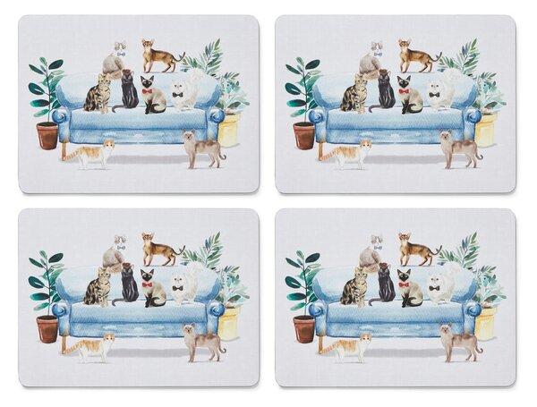 Korkové prostírání 4 ks 21.5x29 cm Curious Cats - Cooksmart ®