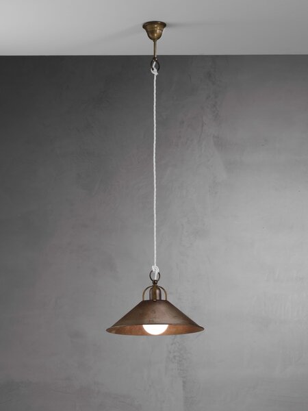 Il Fanale 204.07.OO Cascina, závěsné svítidlo z mosazi, 1x46W E27, prům.23cm