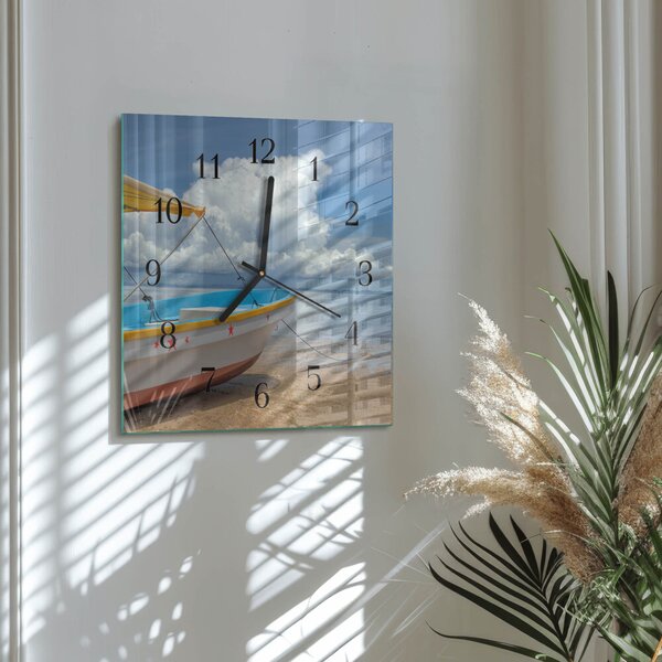 Skleněné hodiny na stěnu Lodž zskc-30x30-00177001