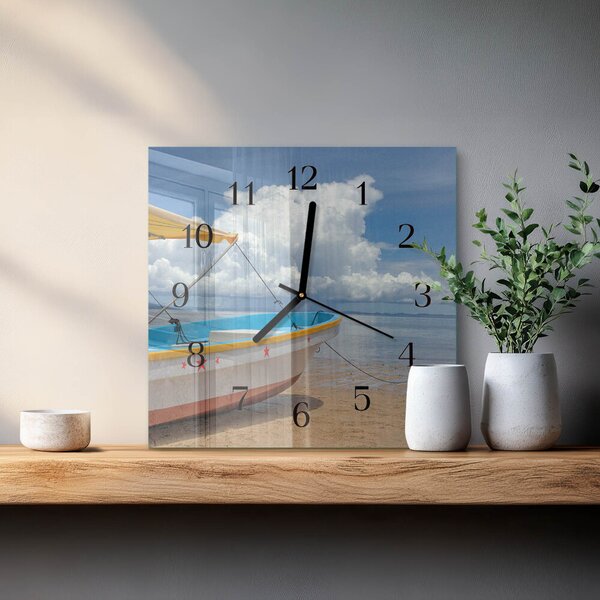 Skleněné hodiny na stěnu Lodž zskc-30x30-00177001