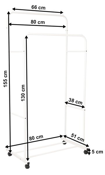 4Home Věšák na oblečení na kolečkách Garment