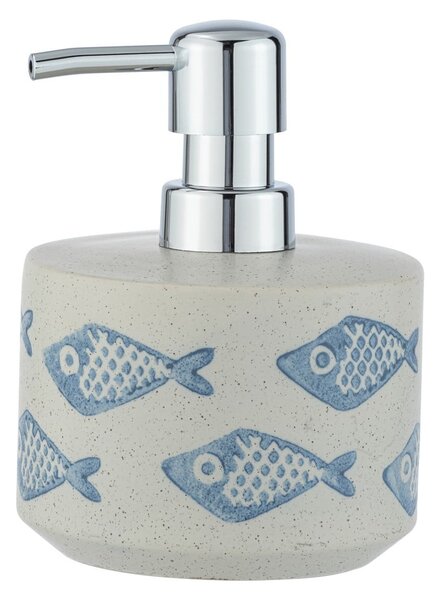 Modro-bílý kreamický dávkovač na mýdlo Wenko Aquamarin, 475 ml