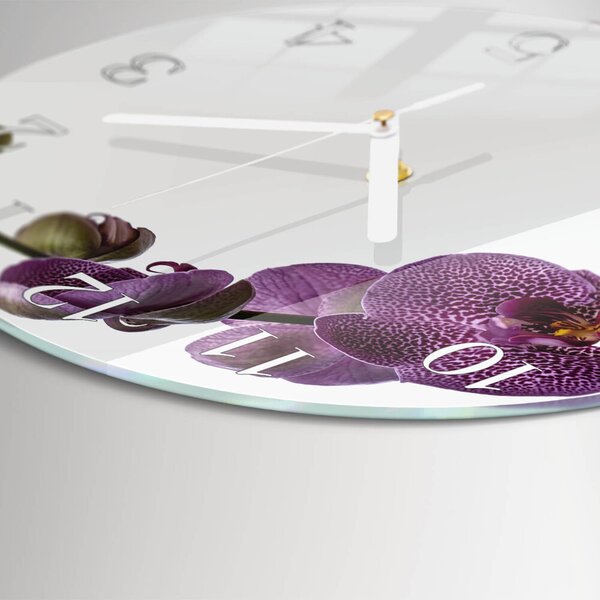 Skleněné hodiny na stěnu Orchidej zsob-fi30-00079905