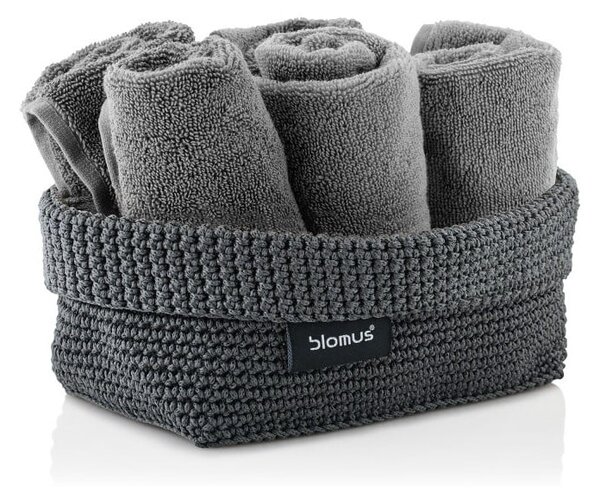 Tmavě šedý úložný košík Blomus Rope, 11,5 x 20 cm