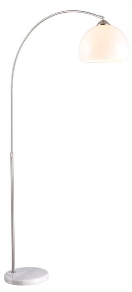 Globo 58227 stojací lampa Newcastle 1x40W | E27 - vypínač na těle, nastavitelná výška, bílá, matný nikl