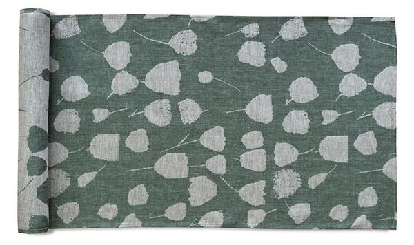 Bavlněný běhoun Bouquet Linen Green 150x45 cm
