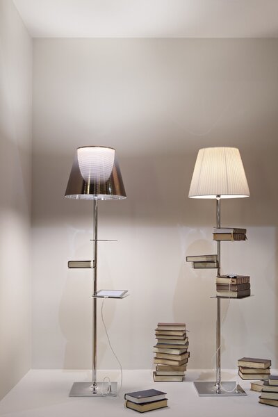 Flos F1011046 Bibliotheque Nationale, stojací lampa s difusorem aluminizovaným bronzem, design Philippe Starck, 1x150W E27, 150cm
