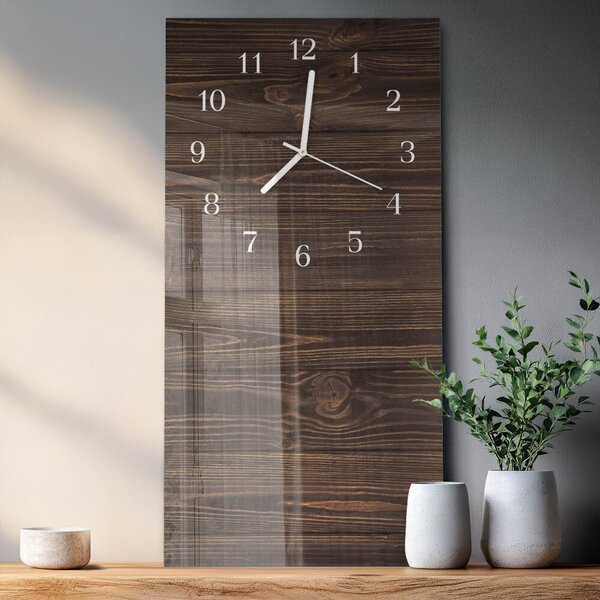 Skleněné hodiny vertikální Dřevo zsppb-30x60-00083662