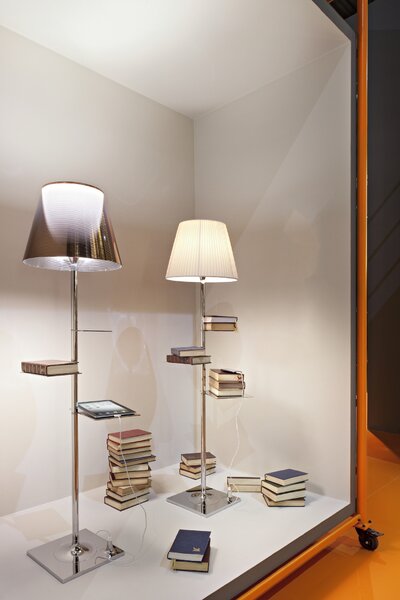 Flos F1011046 Bibliotheque Nationale, stojací lampa s difusorem aluminizovaným bronzem, design Philippe Starck, 1x150W E27, 150cm