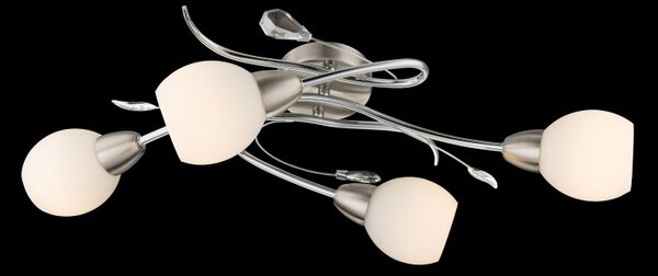 Globo 60209-4 přisazené stropní svítidlo Lilly 4x40W | E14 - chrom, matný nikl, opál