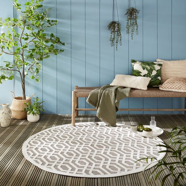 Béžový kulatý venkovní koberec ø 160 cm Mondo - Flair Rugs