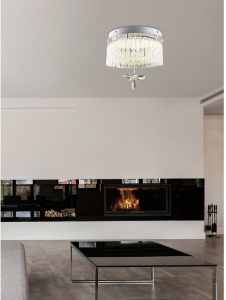 Globo 68397-12 LED přisazené stropní svítidlo Mathilda 1x12W | 840lm | 4000K - chrom, průhledný křišťál