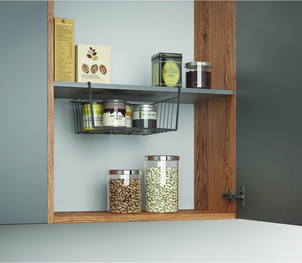 Černý závěsný kuchyňský košík Metaltex, délka 30 cm