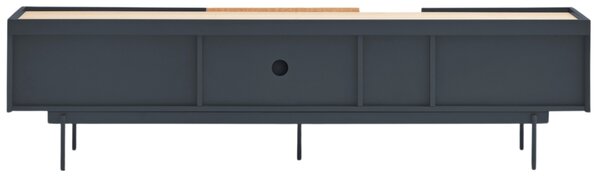 Antracitově šedý dubový TV stolek Teulat Otto 180 x 40 cm