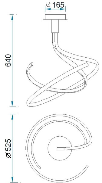 Mantra 5827 Nur Forja, moderní svítidlo 50W LED 2800K, hnědá, stmívatelné, průměr 52,5 cm, výška 64cm