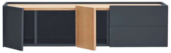 Antracitově šedá dubová komoda Teulat Otto 110 x 35 cm