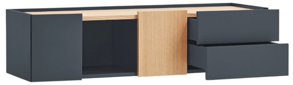 Antracitově šedá dubová komoda Teulat Otto 110 x 35 cm